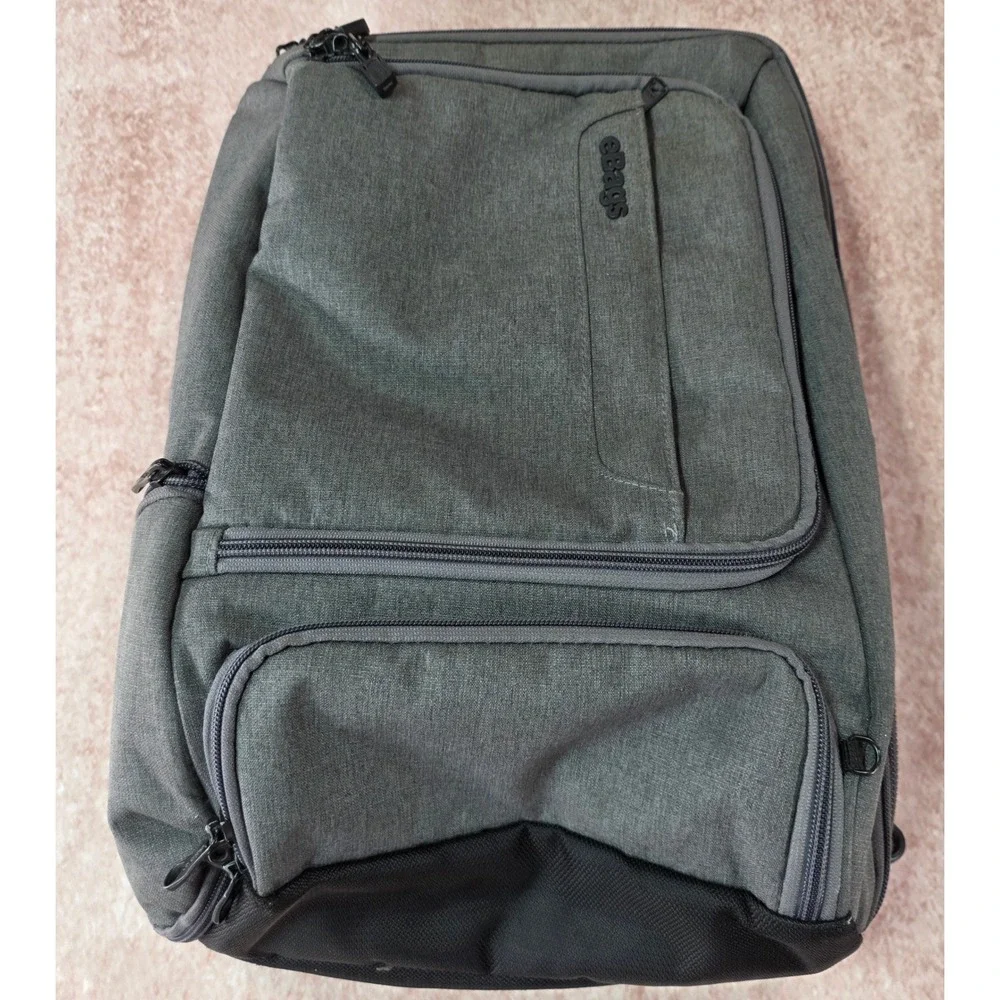 eBags TLS Professional Weekender Convertible Laptop Backpack Gray 20.5